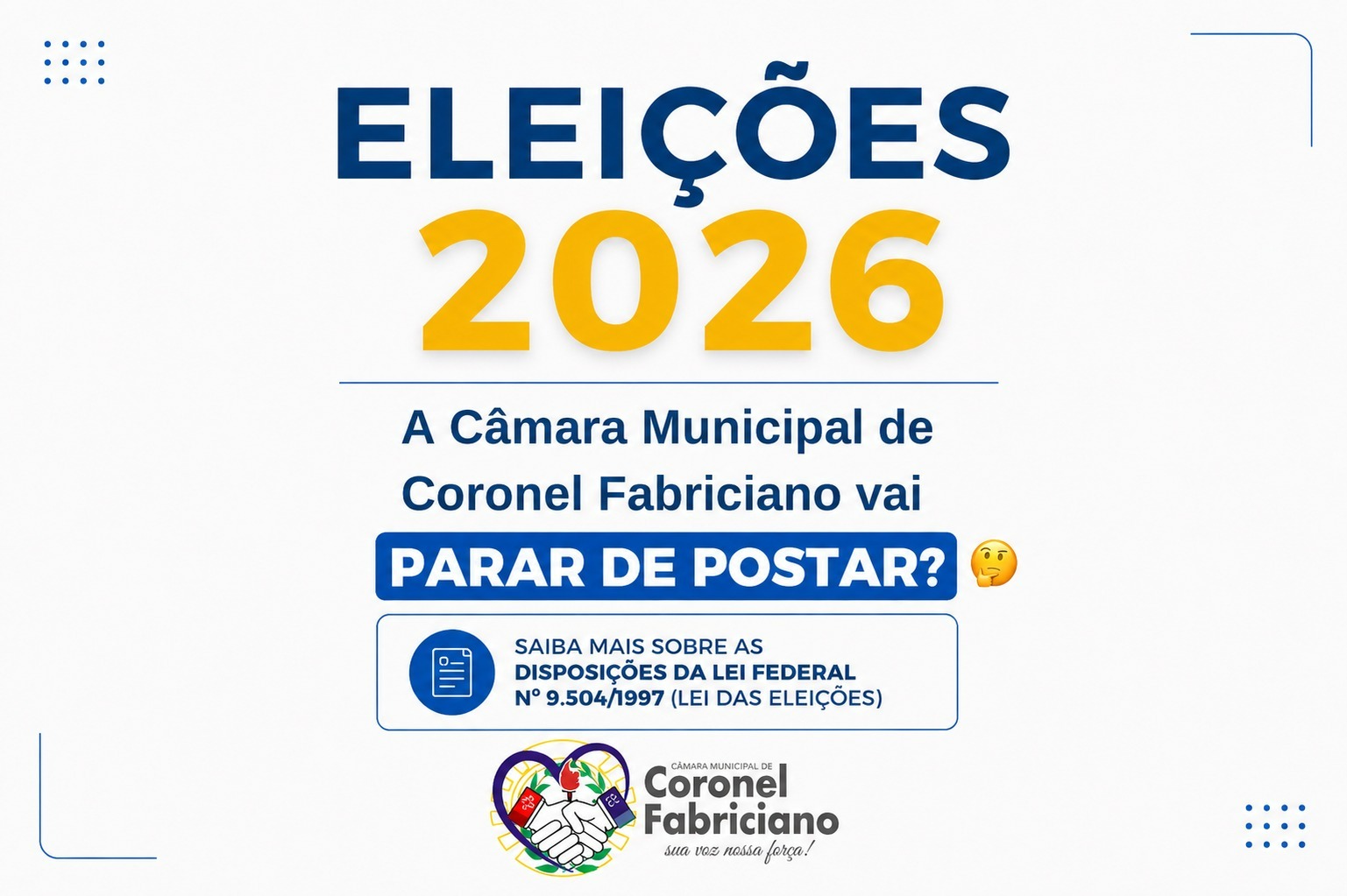 O que se pode publicar no site da Camara Municipal no periodo eleitoral